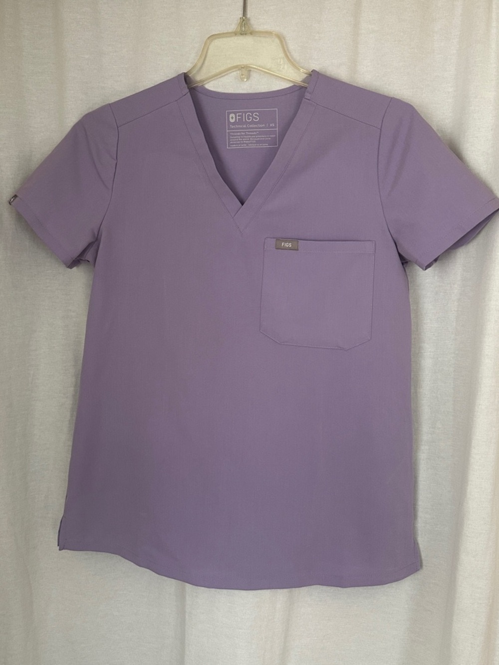 Figs Catarina Women's Short-Sleeve V-Neck Scrub Top in Purple XS